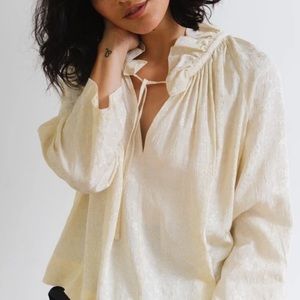 Caron Callahan Elizabeth blouse in crinkled silk